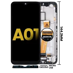 LCD Assembly With Frame For Samsung Galaxy A01 (Global Model) (Micro USB Frame) (Refurbished) (All Colors)