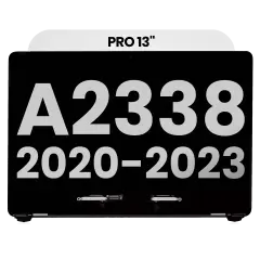 Complete LCD Display Assembly Compatible For MacBook Pro 13" (A2338 / Late 2020, A2338 / Late 2023) (M1 / M2) (Used OEM Pull: Grade B) (Silver)