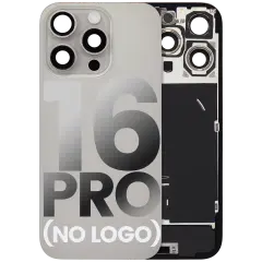 Back Glass With Steel Plate With Wireless NFC Charging MagSafe Magnet & Flashlight Flex Compatible For iPhone 16 Pro  (No Logo) (Natural Titanium)