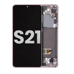 OLED Assembly With Frame Compatible For Samsung Galaxy S21 5G (Used OEM Pull: Grade A) (Phantom Violet)
