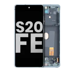OLED Assembly With Frame Compatible For Samsung Galaxy S20 FE 4G / 5G (Used OEM Pull: Grade B/C) (Cloud Mint)
