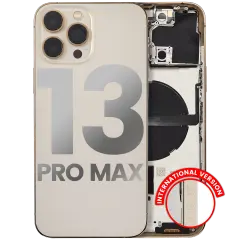 Back Housing W/ Small Components Pre-Installed Compatible For iPhone 13 Pro Max (International Version) (Used OEM Pull: Grade A) (Gold)