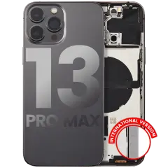 Back Housing W/ Small Components Pre-Installed Compatible For iPhone 13 Pro Max (International Version) (Used OEM Pull: Grade B) (Graphite)