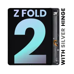 Inner OLED Assembly With Frame Compatible For Samsung Galaxy Z Fold 2 5G (Service Pack) (US & International) (Mystic Black With Silver Hinge) 