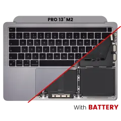 Top Case Assembly With Battery And Keyboard Compatible For MacBook Pro 13" M2 (A2338 / Late 2020) (Space Gray) (UK Keyboard)