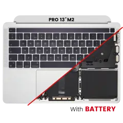 Top Case Assembly With Battery And Keyboard Compatible For MacBook Pro 13" M2 (A2338 / Late 2020) (Silver) (UK Keyboard)
