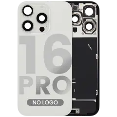 Back Glass w/ MagSafe Magnet & NFC & Flashlight Flex For iPhone 16 Pro (Aftermarket) (White Titanium) (No Logo)