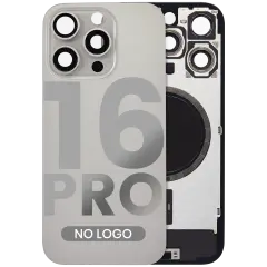 Back Glass w/ MagSafe Magnet For iPhone 16 Pro (Aftermarket) (Natural Titanium) (No Logo)