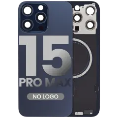 Back Glass w/ MagSafe Magnet For iPhone 15 Pro Max (Aftermarket) (Blue Titanium) (No Logo)