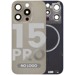 Back Glass w/ MagSafe Magnet For iPhone 15 Pro (Aftermarket) (Natural Titanium) (No Logo)