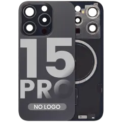 Back Glass w/ MagSafe Magnet For iPhone 15 Pro (Aftermarket) (Black Titanium) (No Logo)
