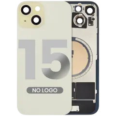 Back Glass w/ MagSafe Magnet For iPhone 15 (Aftermarket)  (No Logo) (Yellow)