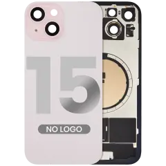 Back Glass w/ MagSafe Magnet For iPhone 15 (Aftermarket) (Pink) (No Logo)