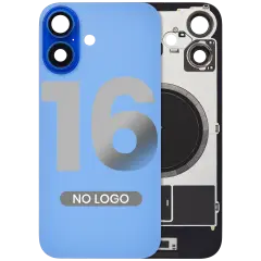 Back Glass w/ MagSafe Magnet For iPhone 16 (Aftermarket) (Ultramarine) (No Logo)