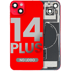 Back Glass With Steel Plate With Wireless NFC & MagSafe Magnet Pre-Installed For iPhone 14 Plus (No Logo) (Red)