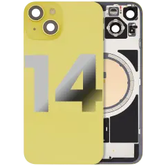Back Glass w/ MagSafe Magnet For iPhone 14 (Used OEM Pull: Grade A) (Yellow)