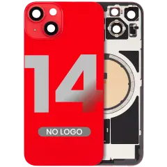 Back Glass w/ MagSafe Magnet For iPhone 14 (Aftermarket) (Red) (No Logo)