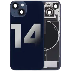 Back Glass w/ MagSafe Magnet & NFC & Flashlight Flex For iPhone 14 (Quality - OEM Pull C) (Midnight)