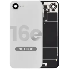 Back Glass w/ MagSafe Magnet & NFC & Flashlight Flex For iPhone 16e (Aftermarket) (White)