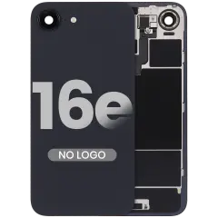 Back Glass w/ MagSafe Magnet & NFC & Flashlight Flex For iPhone 16e (Aftermarket) (Black)