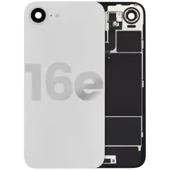 Back Glass w/ MagSafe Magnet & NFC & Flashlight Flex For iPhone 16e (Quality - OEM Pull C) (White)