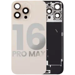 Back Glass w/ MagSafe Magnet & NFC & Flashlight Flex For iPhone 16 Pro Max (Used OEM Pull: Grade C) (Desert Titanium)