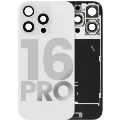 Back Glass w/ MagSafe Magnet & NFC & Flashlight Flex For iPhone 16 Pro (Quality - OEM Pull C) (White Titanium)