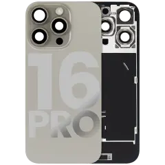Back Glass w/ MagSafe Magnet & NFC & Flashlight Flex For iPhone 16 Pro (Quality - OEM Pull C) (Natural Titanium)