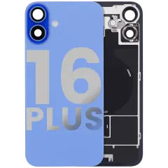 Back Glass w/ MagSafe Magnet & NFC & Flashlight Flex For iPhone 16 Plus (Used OEM Pull: Grade C) (Ultramarine)