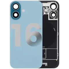 Back Glass w/ MagSafe Magnet & NFC & Flashlight Flex For iPhone 16 (Used OEM Pull: Grade C) (Teal)