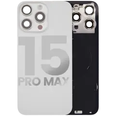 Back Glass w/ MagSafe Magnet & NFC & Flashlight Flex For iPhone 15 Pro Max (Used OEM Pull: Grade C) (White Titanium)