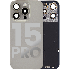Back Glass w/ MagSafe Magnet & NFC & Flashlight Flex For iPhone 15 Pro (Quality - OEM Pull C) (Natural Titanium)