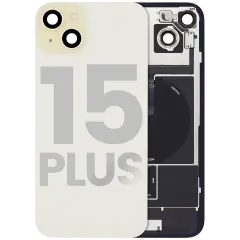 Back Glass w/ MagSafe Magnet & NFC & Flashlight Flex For iPhone 15 Plus (Quality - OEM Pull C) (Yellow)