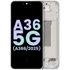 OLED Assembly With Frame For Samsung Galaxy A36 5G (A366 / 2025) (Service Pack) (White)