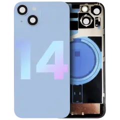 Back Glass w/ MagSafe Magnet & NFC & Flashlight Flex For iPhone 14 (Service Pack) (Blue)