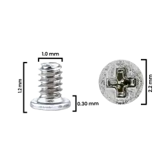 Internal Screw Set (M1.0×1.2×2.2D×0.30T) For iPhone 12 Pro Max (30 Pack) (Silver) (Service Pack)