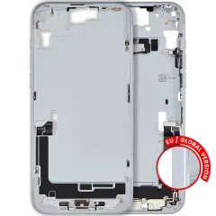 Mid-Frame Housing  W/ Charging Port Flex & Small Parts  For iPhone 15 Plus (EU / Global Version) (Used OEM Pull: Grade B) (Blue)