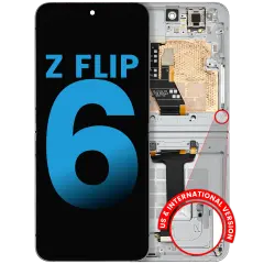 Inner OLED Assembly With Frame Compatible For Samsung Galaxy Z Flip 6 5G (F741) (US & International) (Aftermarket) (White)