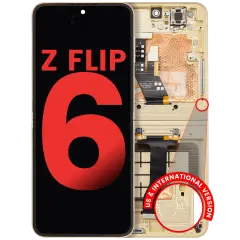 Inner OLED Assembly With Frame Compatible For Samsung Galaxy Z Flip 6 5G (F741) (US & International) (Aftermarket Plus) (Yellow)