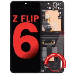 Inner OLED Assembly With Frame Compatible For Samsung Galaxy Z Flip 6 5G (F741) (US & International) (Aftermarket Plus) (Black)