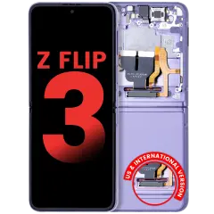 Inner OLED Assembly With Frame Compatible For Samsung Galaxy Z Flip 3 5G (F711) (US & International) (Aftermarket Plus) (Lavender)