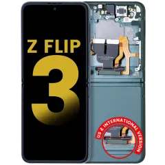 Inner OLED Assembly With Frame For Samsung Galaxy Z Flip 3 5G (US & International) (Refurbished) (Phantom Green)