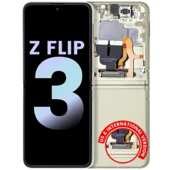 Inner OLED Assembly With Frame For Samsung Galaxy Z Flip 3 5G (US & International) (Service Pack) (Cream)