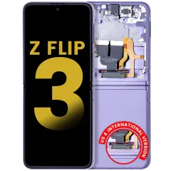 Inner OLED Assembly With Frame For Samsung Galaxy Z Flip 3 5G (US & International) (Refurbished) (Lavender)