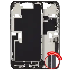 Mid-Frame Housing  W/ Charging Port Flex & Small Parts  For iPhone 16 Pro Max (EU / Global Version) (Used OEM Pull: Grade B) (Black Titanium)