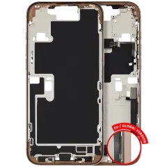 Mid-Frame Housing  W/ Charging Port Flex & Small Parts  For iPhone 16 Pro Max (EU / Global Version) (Used OEM Pull: Grade C) (Desert Titanium)