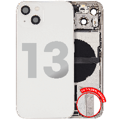 Back Housing W/ Charging Port Flex & Small Parts  For iPhone 13 (EU / Global Version) (Used OEM Pull: Grade A) (Starlight)