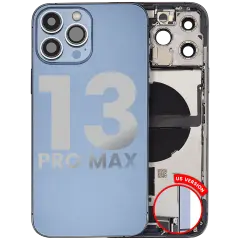 Back Housing W/ Charging Port Flex & Small Parts  For iPhone 13 Pro Max (US Version) (Used OEM Pull: Grade B) (Sierra Blue)