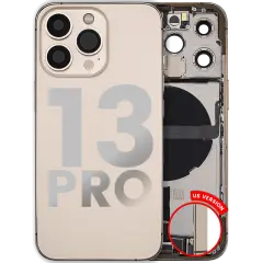 Back Housing W/ Charging Port Flex & Small Parts For iPhone 13 Pro (US Version) (Used OEM Pull: Grade C) (Gold)