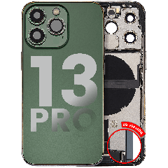 Back Housing W/ Charging Port Flex & Small Parts For iPhone 13 Pro (US Version) (Used OEM Pull: Grade C) (Alpine Green)